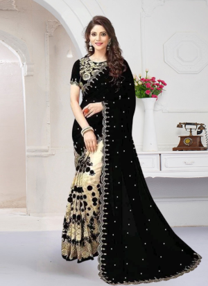 ইন্ডিয়ান সফট জর্জেট এমব্রয়ডারি করা শাড়ি