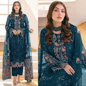 Semi –Embroidery & Sequence Work Party Dress