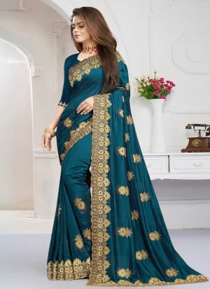 ইন্ডিয়ান বিচিত্রা সিল্কের প্রিমিয়াম এমব্রয়ডারি করা শাড়ি