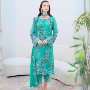 Semi –Embroidery & Sequence Work Party Dress