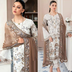 Semi –Embroidery & Sequence Work Party Dress