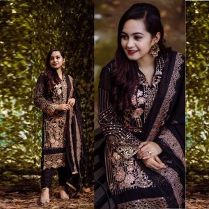 Semi –Embroidery & Sequence Work Party Dress