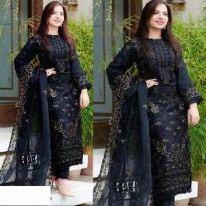 Semi –Embroidery & Sequence Work Party Dress