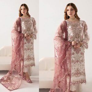 Semi –Embroidery & Sequence Work Party Dress