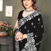 ইন্ডিয়ান প্রিমিয়াম জর্জেট এমব্রয়ডারি এবং এক্সক্লুসিভ স্টোন করা শাড়ি