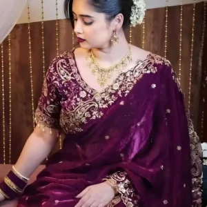 অরিজিনাল ইন্ডিয়ান জিমি চু সিল্ক পার্টি শাড়ি