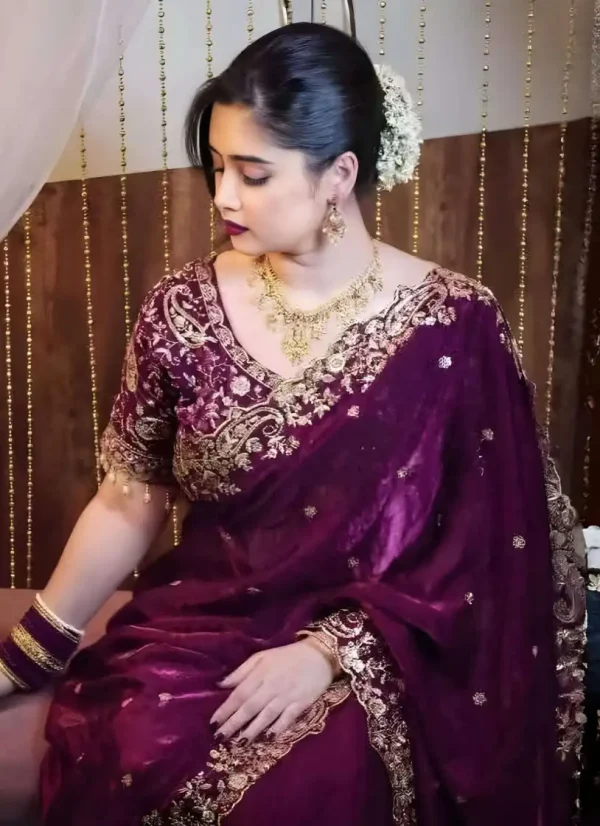 অরিজিনাল ইন্ডিয়ান জিমি চু সিল্ক পার্টি শাড়ি