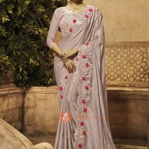 ইন্ডিয়ান বিচিত্রা সিল্কের প্রিমিয়াম এমব্রয়ডারি করা শাড়ি